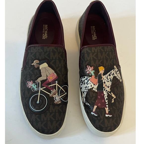 Women's Michael Kors Brown Merlot Teddi Slip On Flat Slide Shoes Size 7M - Picture 6 of 10